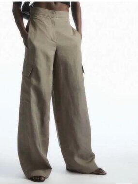 COS Wide Leg Linen Cargo Pants